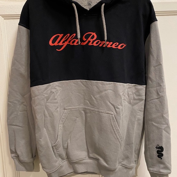 Alfa Romeo Black and Gray Men's Hoodie
